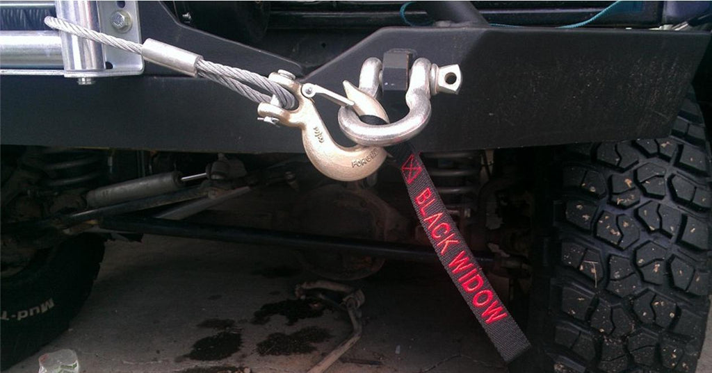 Custom winch hook pull strap, lead, handle - (2 sided embroidery ...