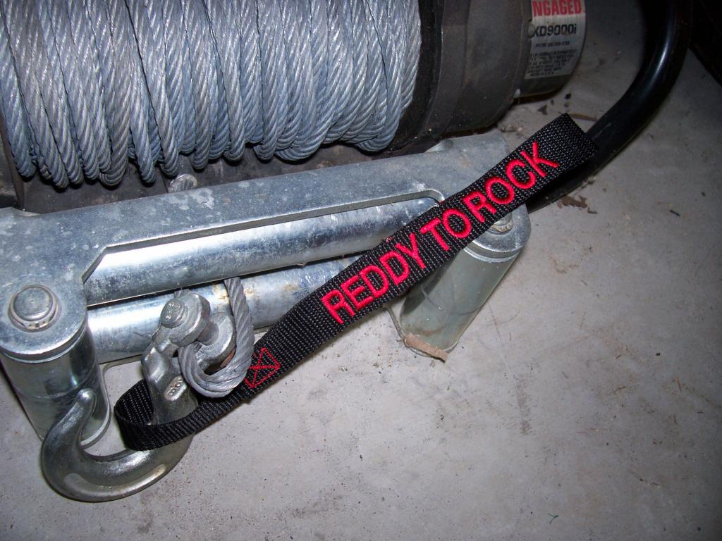 Custom winch hook pull strap, lead, handle - (2 sided embroidery ...